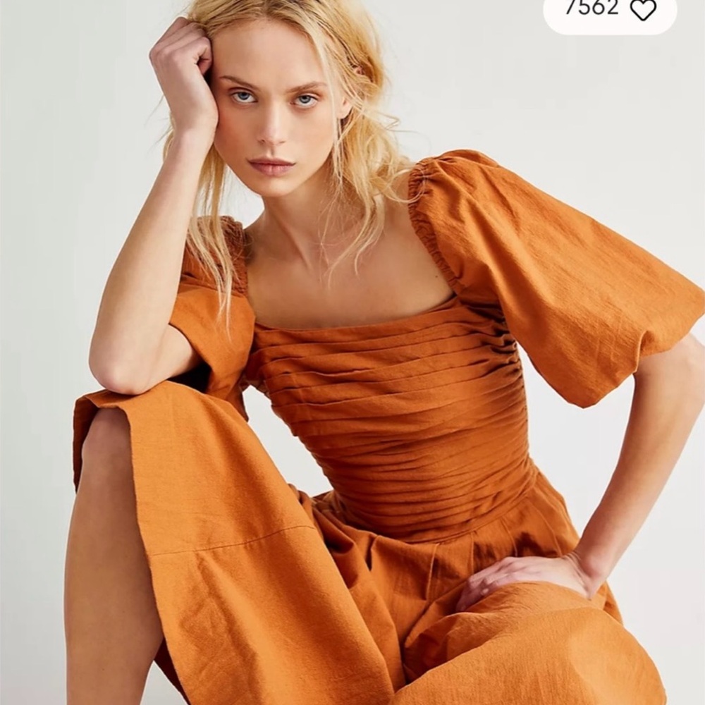 Free People Ain’t She a Beaut Dress, Orang, Large